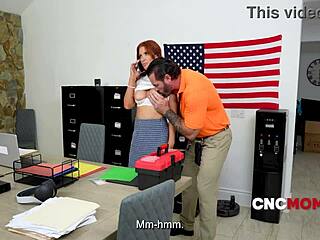 SPYING WHORE ELISE LONDON FUCKED HARD AT OFFICE WORK