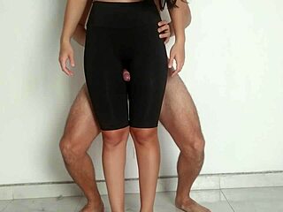 Sexy brunette wraps legs around for intense homemade masturbation