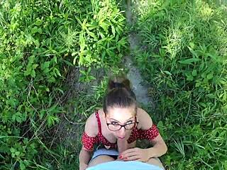 Lost petite screams then slurps cock deep 😏🌳💦